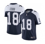 Youth Dallas Cowboys #18 Randall Cobb Navy Blue Throwback Alternate Vapor Untouchable Limited Player Football Jersey