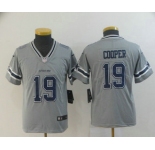 Youth Dallas Cowboys #19 Amari Cooper Grey 2019 Inverted Legend Stitched NFL Nike Limited Jersey