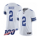 Youth Dallas Cowboys #2 Brett Maher White Vapor Untouchable Limited Player 100th Season Football Jersey