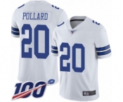Youth Dallas Cowboys #20 Tony Pollard White Vapor Untouchable Limited Player 100th Season Football Jersey