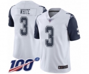 Youth Dallas Cowboys #3 Mike White Limited White Rush Vapor Untouchable 100th Season Football Jersey