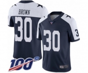 Youth Dallas Cowboys #30 Anthony Brown Navy Blue Throwback Alternate Vapor Untouchable Limited Player 100th Season Football Jersey