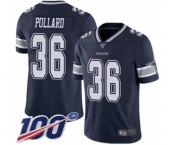 Youth Dallas Cowboys #36 Tony Pollard Navy Blue Team Color Vapor Untouchable Limited Player 100th Season Football Jersey
