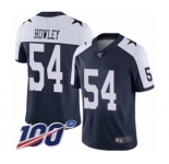 Youth Dallas Cowboys #54 Chuck Howley Navy Blue Throwback Alternate Vapor Untouchable Limited Player 100th Season Football Jersey