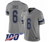Youth Dallas Cowboys #6 Chris Jones Limited Gray Inverted Legend 100th Season Football Jersey