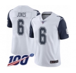 Youth Dallas Cowboys #6 Chris Jones Limited White Rush Vapor Untouchable 100th Season Football Jersey
