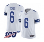 Youth Dallas Cowboys #6 Chris Jones White Vapor Untouchable Limited Player 100th Season Football Jersey