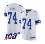 Youth Dallas Cowboys #74 Bob Lilly White Vapor Untouchable Limited Player 100th Season Football Jersey