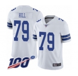 Youth Dallas Cowboys #79 Trysten Hill White Vapor Untouchable Limited Player 100th Season Football Jersey