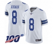 Youth Dallas Cowboys #8 Troy Aikman White Vapor Untouchable Limited Player 100th Season Football Jersey