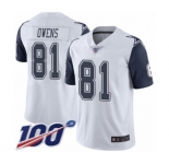 Youth Dallas Cowboys #81 Terrell Owens Limited White Rush Vapor Untouchable 100th Season Football Jersey
