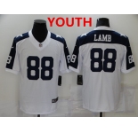 Youth Dallas Cowboys #88 CeeDee Lamb White Thanksgiving Vapor Untouchable Stitched NFL Nike Limited Jersey