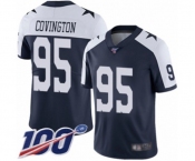 Youth Dallas Cowboys #95 Christian Covington Navy Blue Throwback Alternate Vapor Untouchable Limited Player 100th Season Football Jersey