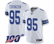 Youth Dallas Cowboys #95 Christian Covington White Vapor Untouchable Limited Player 100th Season Football Jersey