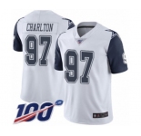 Youth Dallas Cowboys #97 Taco Charlton Limited White Rush Vapor Untouchable 100th Season Football Jersey