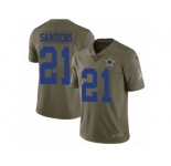 Youth Nike Dallas Cowboys #21 Deion Sanders Limited Olive 2017 Salute to Service NFL Jersey