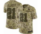 Youth Nike Dallas Cowboys #21 Ezekiel Elliott Limited Camo 2018 Salute to Service NFL Jersey