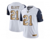 Youth Nike Dallas Cowboys #21 Ezekiel Elliott Limited White Gold Rush NFL Jersey