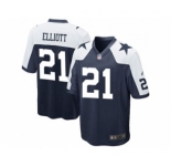 Youth Nike Dallas Cowboys #21 Ezekiel Elliott Navy Blue Thanksgiving Stitched NFL Throwback Jersey[Elliott]