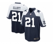 Youth Nike Dallas Cowboys #21 Ezekiel Elliott Navy Blue Thanksgiving Stitched NFL Throwback Jersey[Elliott]
