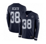 Youth Nike Dallas Cowboys #38 Jeff Heath Limited Navy Blue Therma Long Sleeve NFL Jersey