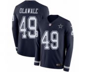 Youth Nike Dallas Cowboys #49 Jamize Olawale Limited Navy Blue Therma Long Sleeve NFL Jersey