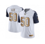Youth Nike Dallas Cowboys #50 Sean Lee Limited White Gold Rush NFL Jersey