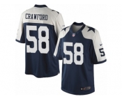 Youth Nike Dallas Cowboys #58 Jack Crawford Limited Navy Blue Throwback Alternate NFL Jersey