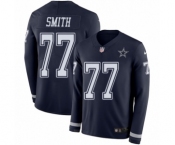 Youth Nike Dallas Cowboys #77 Tyron Smith Limited Navy Blue Therma Long Sleeve NFL Jersey
