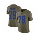 Youth Nike Dallas Cowboys #79 Chaz Green Limited Olive 2017 Salute to Service NFL Jersey