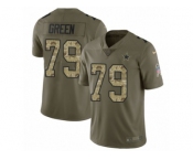 Youth Nike Dallas Cowboys #79 Chaz Green Limited Olive Camo 2017 Salute to Service NFL Jersey
