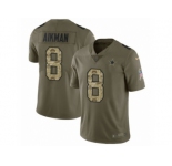 Youth Nike Dallas Cowboys #8 Troy Aikman Limited Olive Camo 2017 Salute to Service NFL Jersey