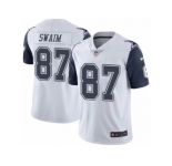 Youth Nike Dallas Cowboys #87 Geoff Swaim Limited White Rush NFL Jersey