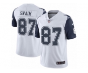 Youth Nike Dallas Cowboys #87 Geoff Swaim Limited White Rush NFL Jersey