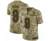 Youth Nike Dallas Cowboys #9 Tony Romo Limited Camo 2018 Salute to Service NFL Jersey