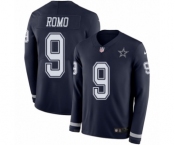 Youth Nike Dallas Cowboys #9 Tony Romo Limited Navy Blue Therma Long Sleeve NFL Jersey