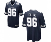 Youth Nike Dallas Cowboys #96 Maliek Collins Navy Blue Team Color NFL Jersey