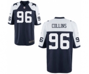 Youth Nike Dallas Cowboys #96 Maliek Collins Navy Blue Throwback Alternate NFL Jersey