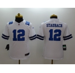 nike youth nfl jerseys dallas cowboys #12 staubach white[nike limited]