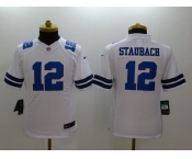 nike youth nfl jerseys dallas cowboys #12 staubach white[nike limited]
