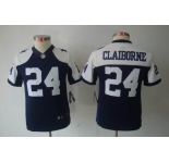 nike youth nfl jerseys dallas cowboys #24 claiborne blue[nike limited throwback]