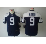 nike youth nfl jerseys dallas cowboys #9 romo grey blue[nike limited throwback]