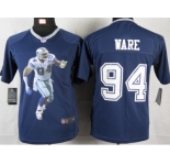 nike youth nfl jerseys dallas cowboys #94 ware blue[portrait fashion]