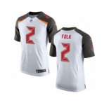 Men's Nike Tampa Bay Buccaneers #2 Nick Folk Elite White NFL Jersey