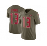 Men Nike Tampa Bay Buccaneers #13 Mike Evans Limited Olive 2017 Salute to Service NFL Jersey