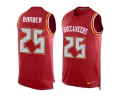 Men Nike Tampa Bay Buccaneers #25 Peyton Barber Limited Red Player Name & Number Tank Top NFL Jersey