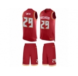 Men Nike Tampa Bay Buccaneers #29 Ryan Smith Limited Red Tank Top Suit NFL Jersey