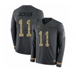 Men's Nike Tampa Bay Buccaneers #11 DeSean Jackson Limited Black Salute to Service Therma Long Sleeve NFL Jersey