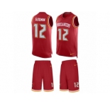 Men's Nike Tampa Bay Buccaneers #12 Chris Godwin Limited Red Tank Top Suit NFL Jersey