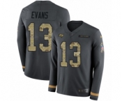 Men's Nike Tampa Bay Buccaneers #13 Mike Evans Limited Black Salute to Service Therma Long Sleeve NFL Jersey